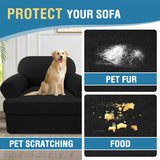 PrimeBeau 2 Pieces T Cushion Sofa Slipcovers Couch Cover for 1 Cushion Couch Non Slip Super Stretch Soft Washable Furniture Protector with 1 Individual T Cushion Cover