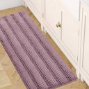 H.Versailtex 1 Piece Extra Thick Chenille Striped Pattern Shaggy Bath Rugs