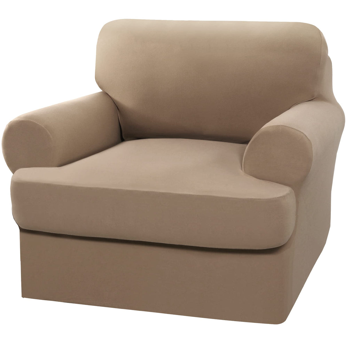 PrimeBeau 2 Pieces T Cushion Sofa Slipcovers Couch Cover for 1 Cushion Couch Non Slip Super Stretch Soft Washable Furniture Protector with 1 Individual T Cushion Cover