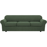 PrimeBeau Thicker Jacquard Fabric 3 Pieces Loveseat & Oversize Loveseat Covers for 2 Cushion Sofa Couch Slipcovers (Base Cover Plus 2 Seat Cushion Covers)