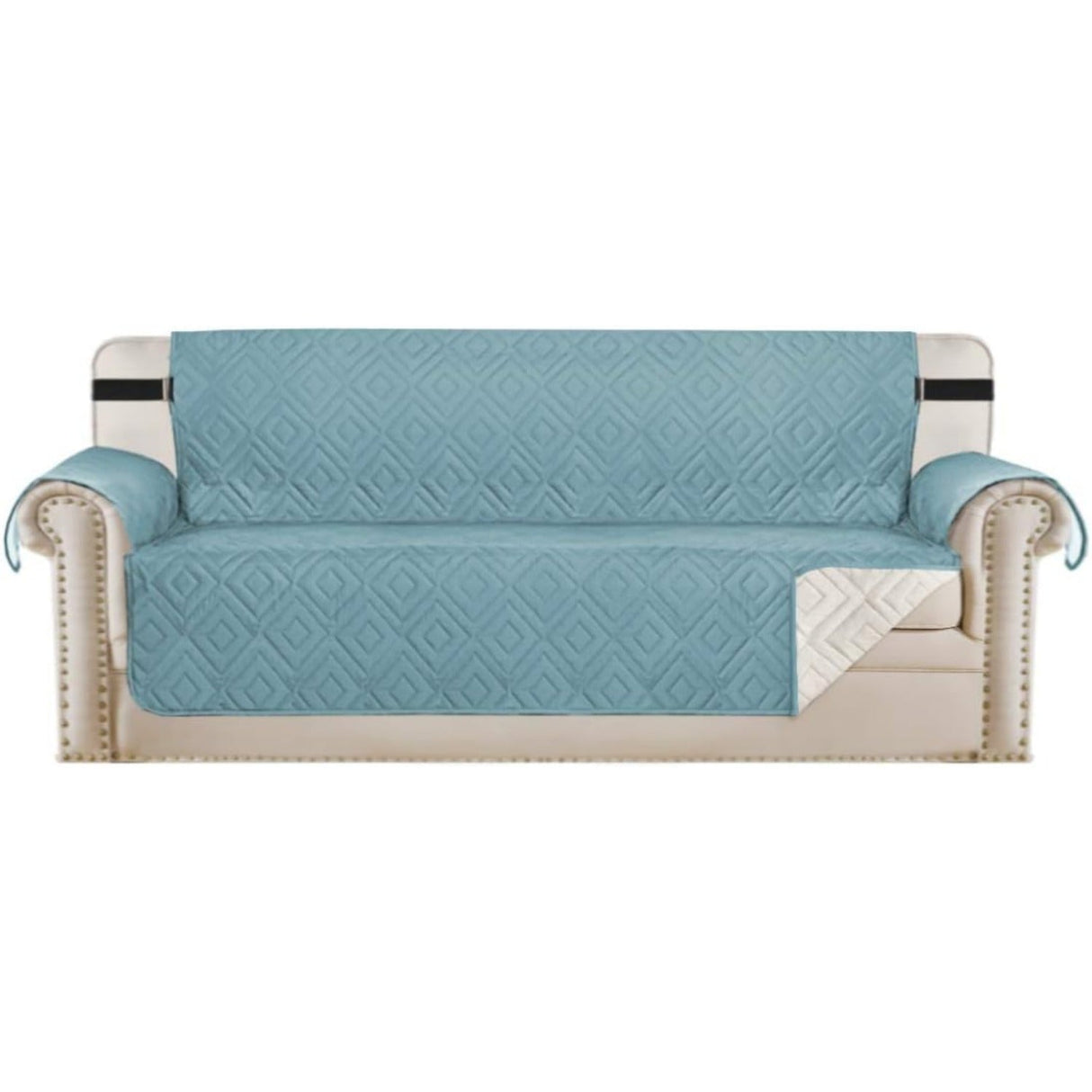 H.Versailtex Reversible Furniture Protector Anti-Slip Water Resistant 2" Elastic Straps Couch Covers