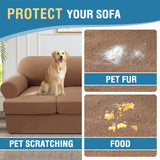 PrimeBeau 4 Pieces T Cushion Sofa Slipcovers Couch Cover for 3 Cushion Couch Non Slip Super Stretch Soft Washable Furniture Protector with 3 Individual T Cushion Covers