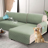 PrimeBeau 100% Waterproof Sectional Couch Covers 2-Piece Couch Cover L Shape Sofa Covers Washable for Dogs Non Slip (Loveseat）