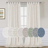 PrimeBeau Natural Linen Mix Tab Top Sheer Curtains (Set of 2) 52 Series