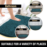 PrimeBeau Luxury Chenille U Shaped Bathroom Rug Sets -Absorbent,Washable,Dry Fast Area Carpet Mats 2 Pieces