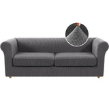 PrimeBeau 3 Pieces Chesterfield Loveseat & Oversized Loveseat Covers Stretch Slip Covers, Mid Century Deep Seat Couch Cover Fit Width Up to 70"-88", Thicker Jacquard Fabric (1 base cover and 2 individual cushion covers)