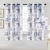 H.Versailtex 2 Panels Vintage Classical Floral Printing Room Darkening Thermal Curtains