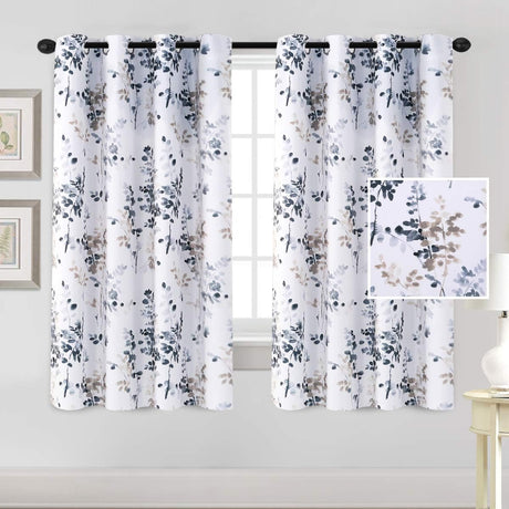 H.Versailtex 2 Panels Vintage Classical Floral Printing Room Darkening Thermal Curtains
