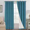 H.Versailtex Premium 100% Blackout Curtains Thermal Insulated White Liner Grommet Top Sold by 2 Panel