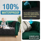 PrimeBeau 100% Waterproof Oversized Armchair Couch Covers Traditional Chesterfield Sofa Covers with Extra Long Armrest Cover Waterproof and Washable Thick Couch Cover for Dogs (1 Piece)