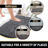 PrimeBeau Luxury Chenille U Shaped Bathroom Rug Sets -Absorbent,Washable,Dry Fast Area Carpet Mats 2 Pieces