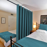 PrimeBeau Faux Linen Room Darkening/Room Dividing Curtain Draper Extra Wide & Long