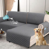 PrimeBeau 100% Waterproof Sectional Couch Covers 2-Piece Couch Cover L Shape Sofa Covers Washable for Dogs Non Slip (Loveseat）