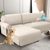PrimeBeau 100% Waterproof Sectional Couch Covers 2-Piece Couch Cover L Shape Sofa Covers Washable for Dogs Non Slip (Loveseat）