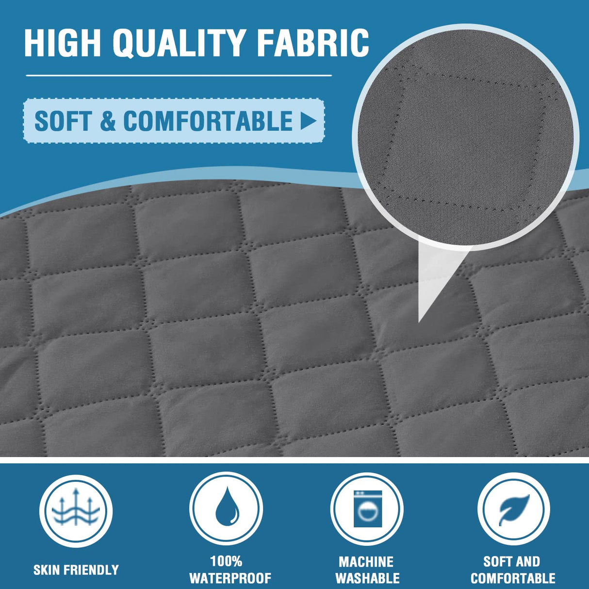 PrimeBeau 100% Waterproof Loveseat Slipcover Furniture Protector for Pets Kids with Non-Skid Backing, Unique Decor and Easy Care