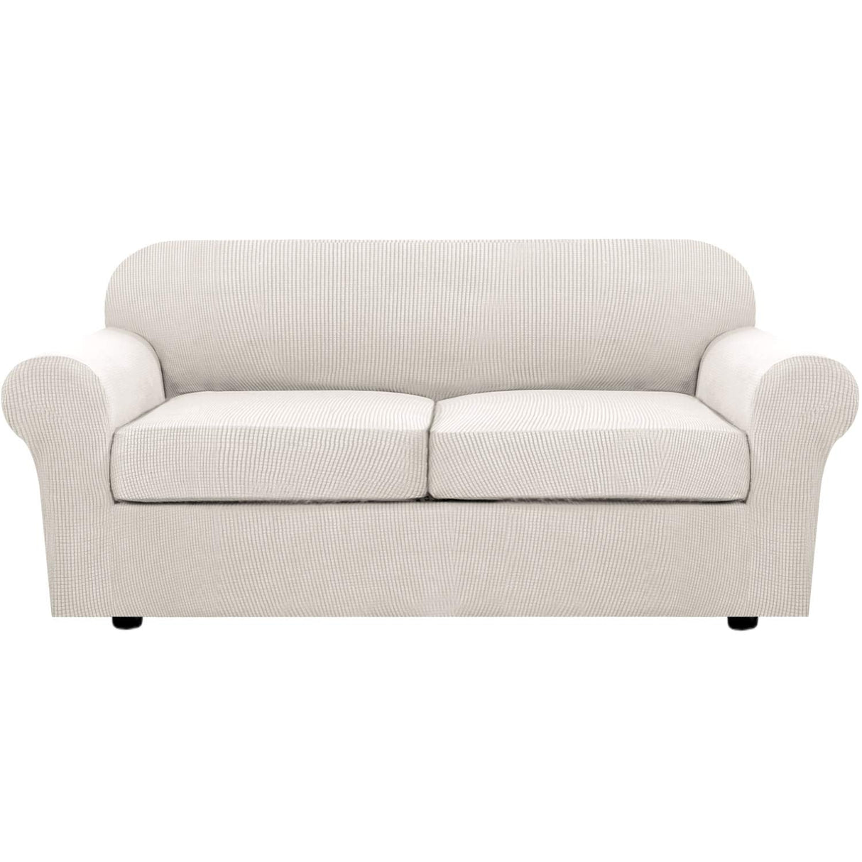 PrimeBeau Thicker Jacquard Fabric 3 Pieces Loveseat & Oversize Loveseat Covers for 2 Cushion Sofa Couch Slipcovers (Base Cover Plus 2 Seat Cushion Covers)