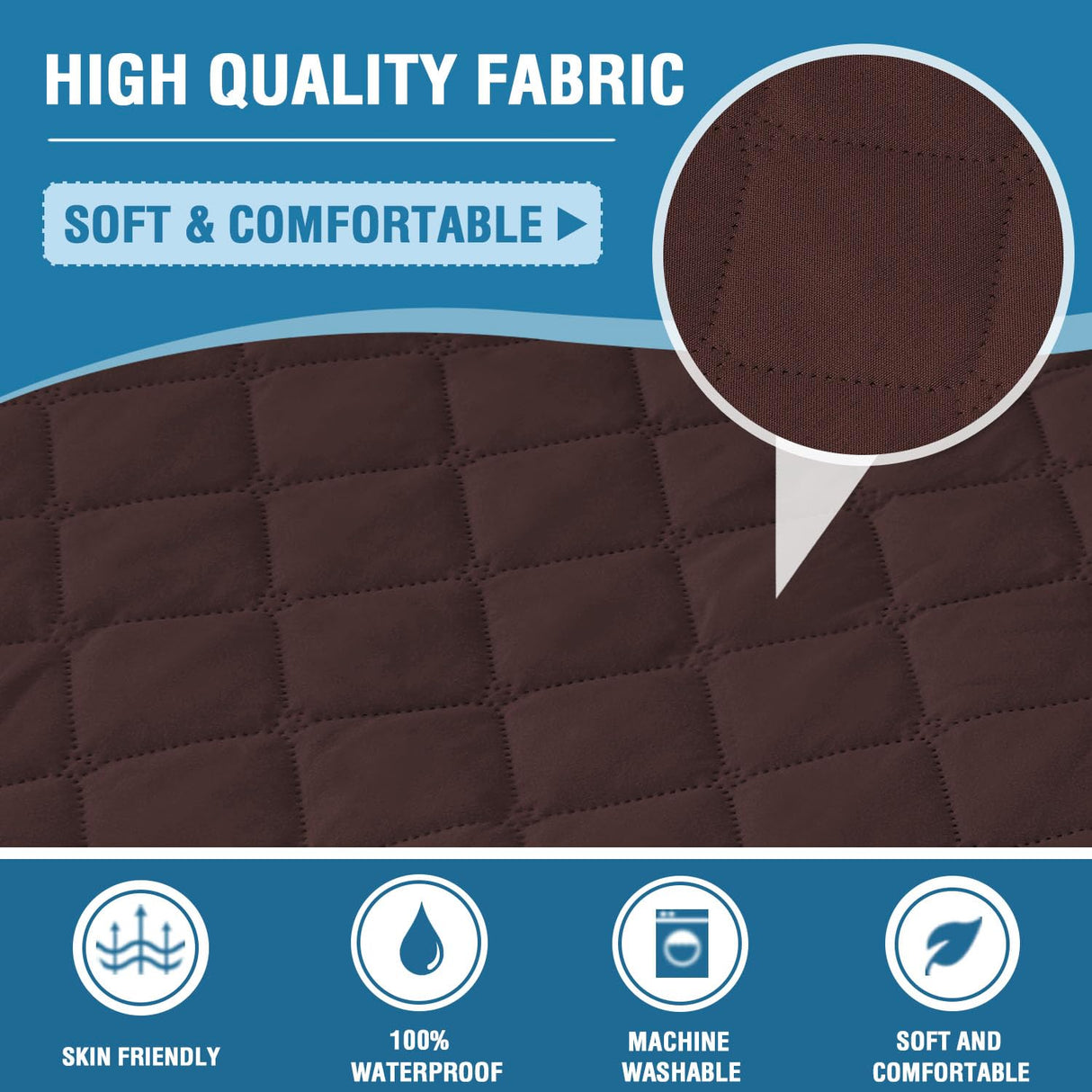 PrimeBeau 100% Waterproof Sectional Couch Covers 2-Piece Couch Cover L Shape Sofa Covers Washable for Dogs Non Slip (Loveseat）