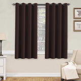 PrimeBeau Blackout Grommet Solid Color Curtain Set of 2 Panels, W52" Short