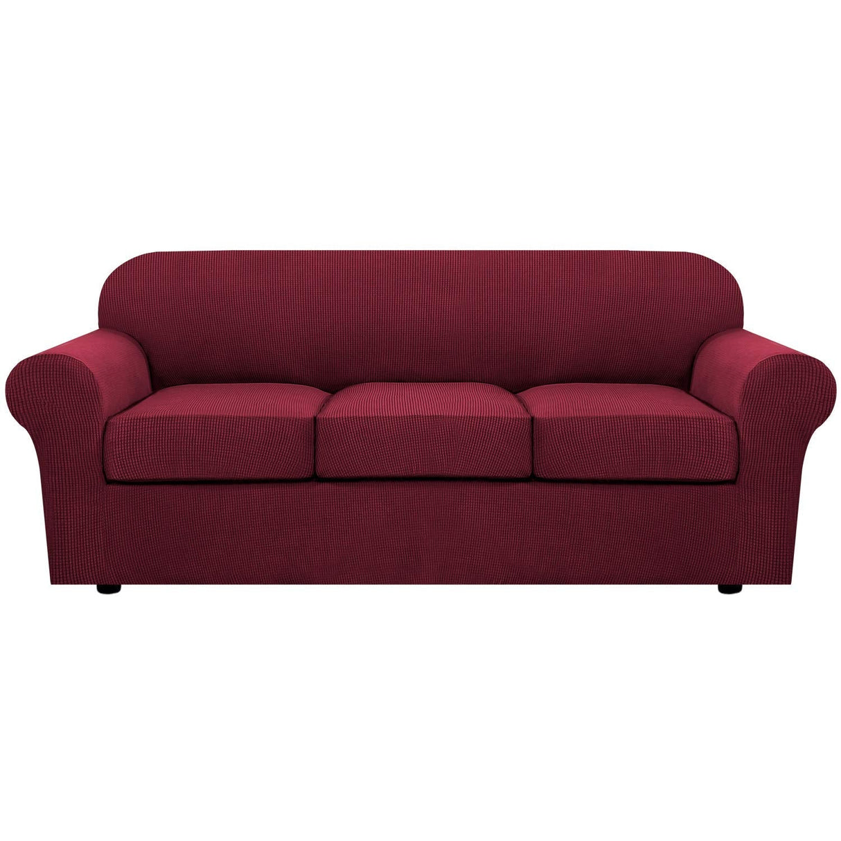 PrimeBeau Thicker Jacquard Fabric 3 Pieces Loveseat & Oversize Loveseat Covers for 2 Cushion Sofa Couch Slipcovers (Base Cover Plus 2 Seat Cushion Covers)