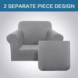 PrimeBeau 2 Pieces Chair Covers for Armchair &Oversize Armchair  Covers for Living Room Furniture Cover Suit for T Cushion/Box Cushion, Spandex Jacquard Fabric Small Checks