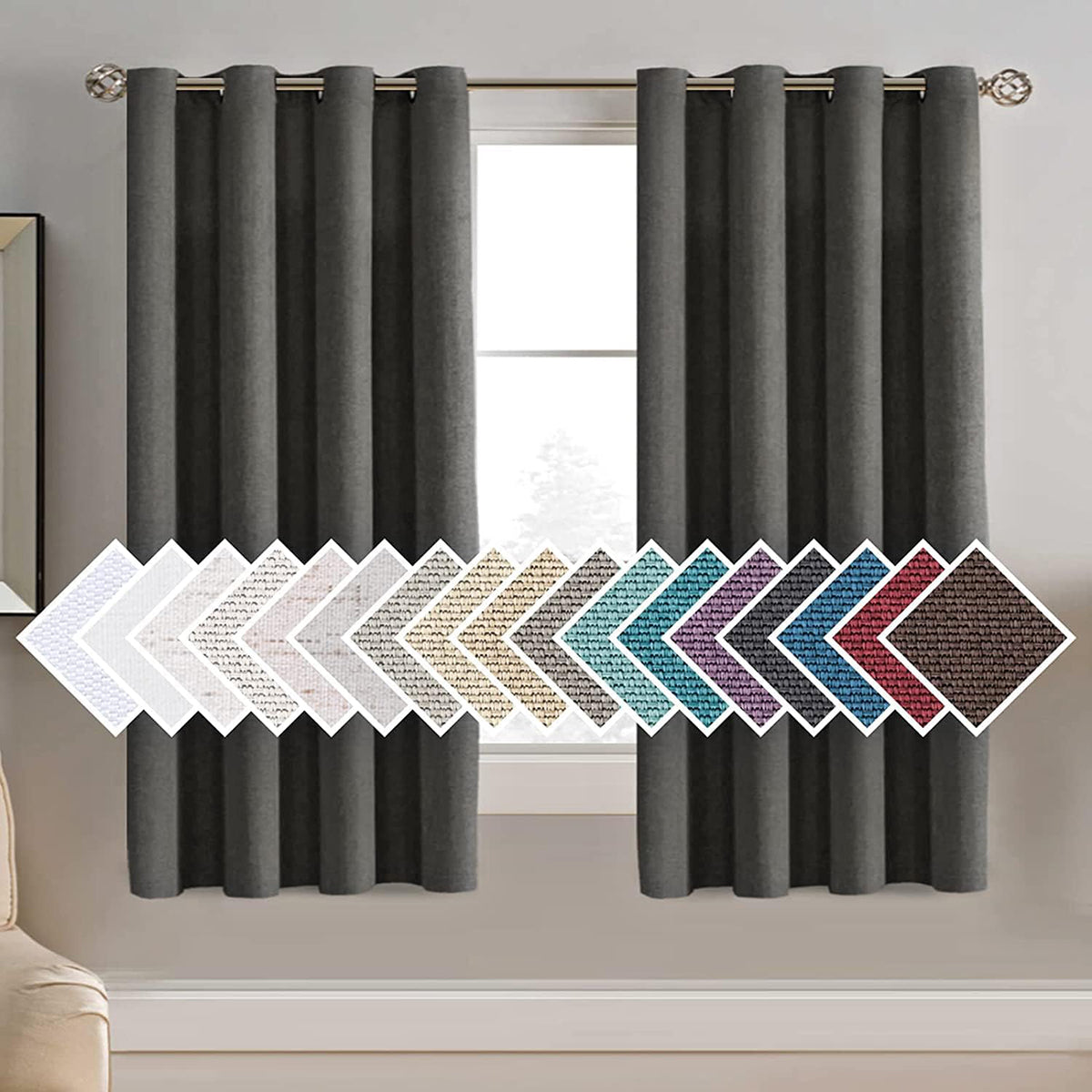 H.Versailtex 1 Panel Linen Blackout Thermal Insulated Grommet Curtain