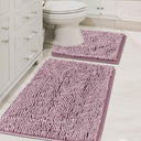 Bathroom Rugs Luxury Chenille Mat Set, Soft Plush Shower Rug + Toilet Mat, Microfiber Shaggy