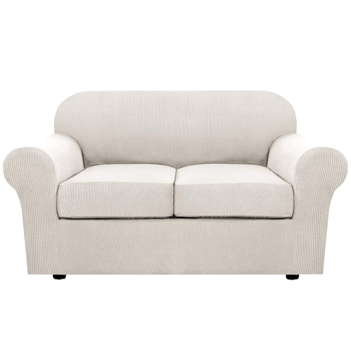 PrimeBeau Thicker Jacquard Fabric 3 Pieces Loveseat & Oversize Loveseat Covers for 2 Cushion Sofa Couch Slipcovers (Base Cover Plus 2 Seat Cushion Covers)