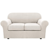 PrimeBeau Thicker Jacquard Fabric 3 Pieces Loveseat & Oversize Loveseat Covers for 2 Cushion Sofa Couch Slipcovers (Base Cover Plus 2 Seat Cushion Covers)