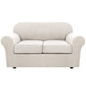 PrimeBeau Thicker Jacquard Fabric 3 Pieces Loveseat & Oversize Loveseat Covers for 2 Cushion Sofa Couch Slipcovers (Base Cover Plus 2 Seat Cushion Covers)