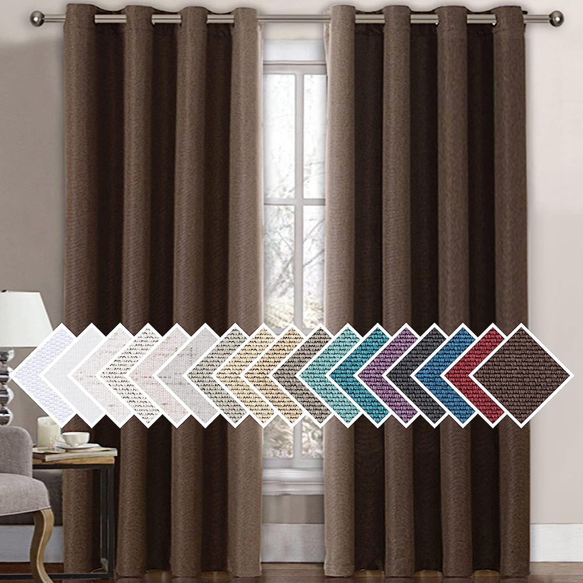 H.Versailtex 1 Panel Linen Blackout Thermal Insulated Grommet Curtain