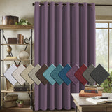 PrimeBeau Faux Linen Room Darkening/Room Dividing Curtain Draper Extra Wide & Long
