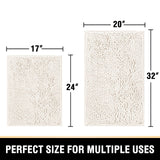 PrimeBeau Luxury Chenille U Shaped Bathroom Rug Sets -Absorbent,Washable,Dry Fast Area Carpet Mats 2 Pieces
