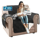 PrimeBeau 100% Waterproof Armchair Covers Washable,Thick Soft Couch Cover for Dogs with Elastic Straps (Armchair, Diamond Shape)