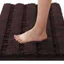 H.Versailtex 1 Piece Extra Thick Chenille Striped Pattern Shaggy Bath Rugs