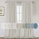 Natural Linen Tab Top Curtains Semi Sheer Curtains