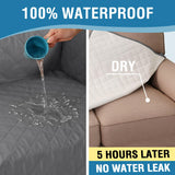 PrimeBeau 100% Waterproof Sectional Couch Covers 2-Piece Couch Cover L Shape Sofa Covers Washable for Dogs Non Slip (Loveseat）