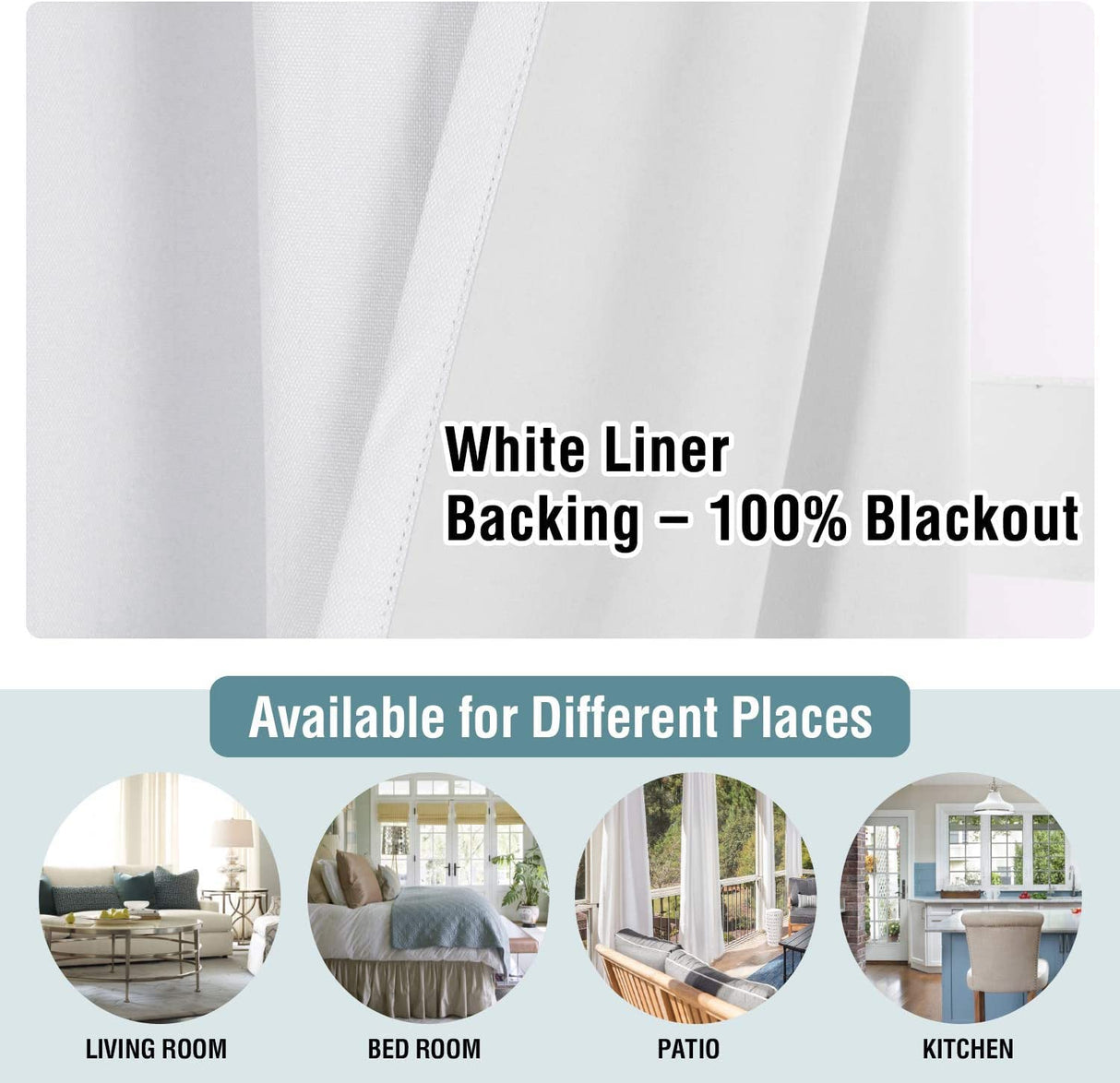 H.VERSAILTEX 100% Blackout Curtains for Bedroom Thermal Insulated Linen Textured Curtains Heat and Full Light Blocking Drapes Living Room Curtains 2 Panel Sets, 52x63 - Inch, Pure White