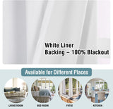 H.VERSAILTEX 100% Blackout Curtains for Bedroom Thermal Insulated Linen Textured Curtains Heat and Full Light Blocking Drapes Living Room Curtains 2 Panel Sets, 52x63 - Inch, Pure White