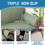 PrimeBeau 100% Waterproof Loveseat Slipcover Furniture Protector for Pets Kids with Non-Skid Backing, Unique Decor and Easy Care