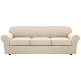 PrimeBeau Thicker Jacquard Fabric 3 Pieces Loveseat & Oversize Loveseat Covers for 2 Cushion Sofa Couch Slipcovers (Base Cover Plus 2 Seat Cushion Covers)