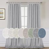 PrimeBeau Natural Linen Mix Tab Top Sheer Curtains (Set of 2) 52 Series