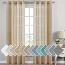 H.Versailtex 2 Panels Natural Linen Blended Semi-Sheer Curtains Privacy Assured with Nickel Grommet