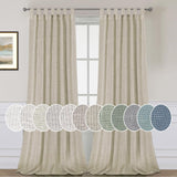 PrimeBeau Natural Linen Mix Tab Top Sheer Curtains (Set of 2) 52 Series