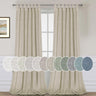PrimeBeau Natural Linen Mix Tab Top Sheer Curtains (Set of 2) 52 Series
