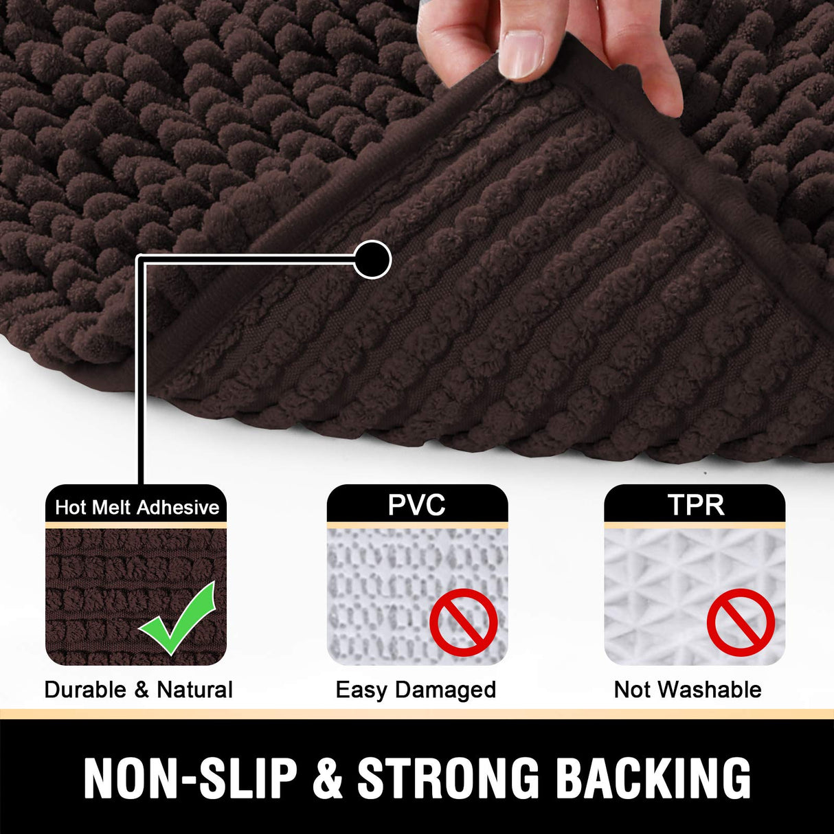 PrimeBeau Luxury Chenille U Shaped Bathroom Rug Sets -Absorbent,Washable,Dry Fast Area Carpet Mats 2 Pieces
