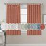 PrimeBeau Natural Linen Mix Tab Top Curtains, Light Filtering Panels (Set of 2)