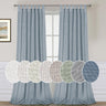PrimeBeau Natural Linen Mix Tab Top Sheer Curtains (Set of 2) 52 Series