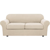 PrimeBeau Thicker Jacquard Fabric 3 Pieces Loveseat & Oversize Loveseat Covers for 2 Cushion Sofa Couch Slipcovers (Base Cover Plus 2 Seat Cushion Covers)