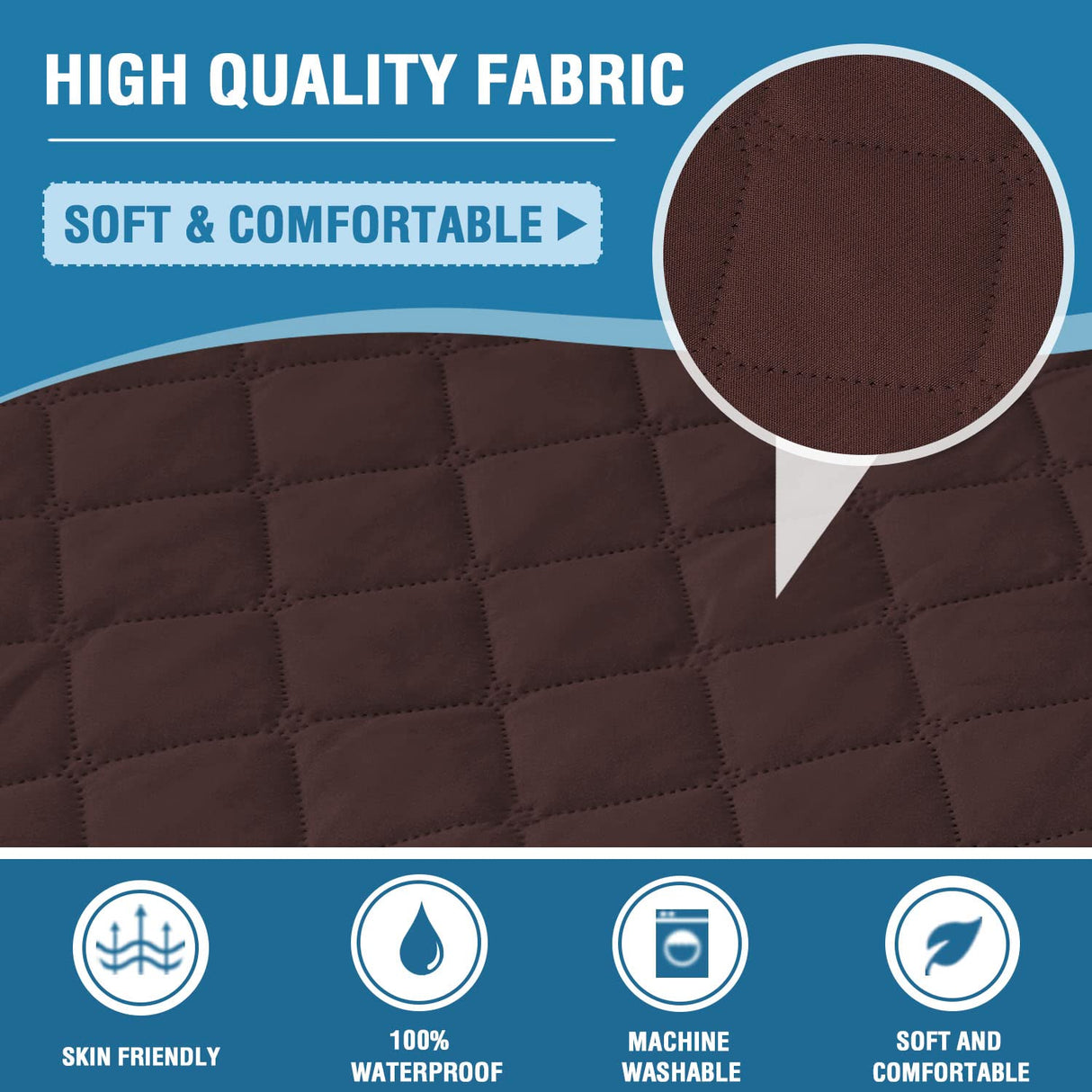 PrimeBeau 100% Waterproof Loveseat Slipcover Furniture Protector for Pets Kids with Non-Skid Backing, Unique Decor and Easy Care