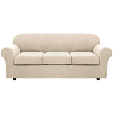 PrimeBeau Thicker Jacquard Fabric 3 Pieces Loveseat & Oversize Loveseat Covers for 2 Cushion Sofa Couch Slipcovers (Base Cover Plus 2 Seat Cushion Covers)